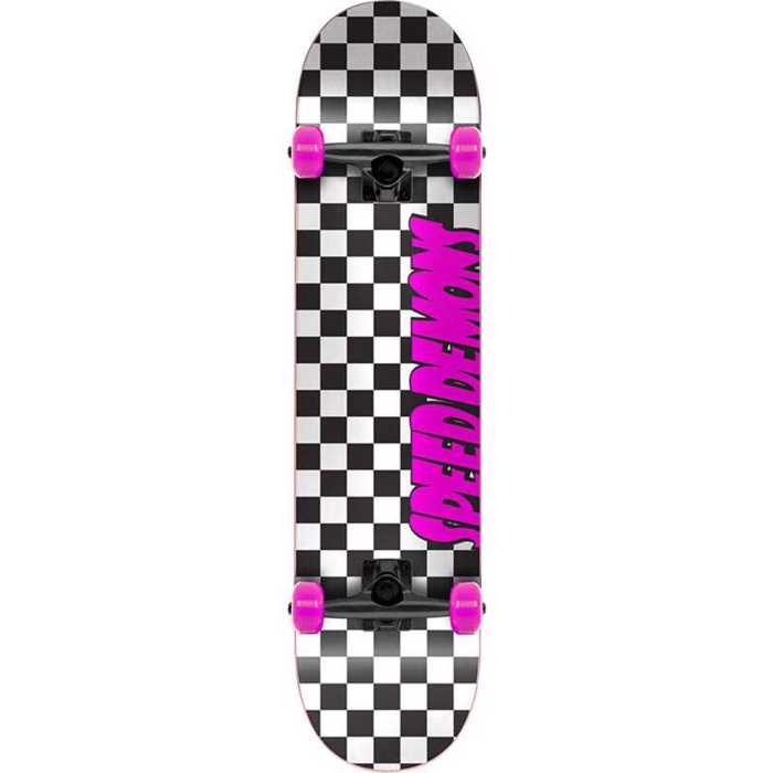 SPEED DEMONS Checkers Complete Skateboard 7.75'' - Mavro/Roz